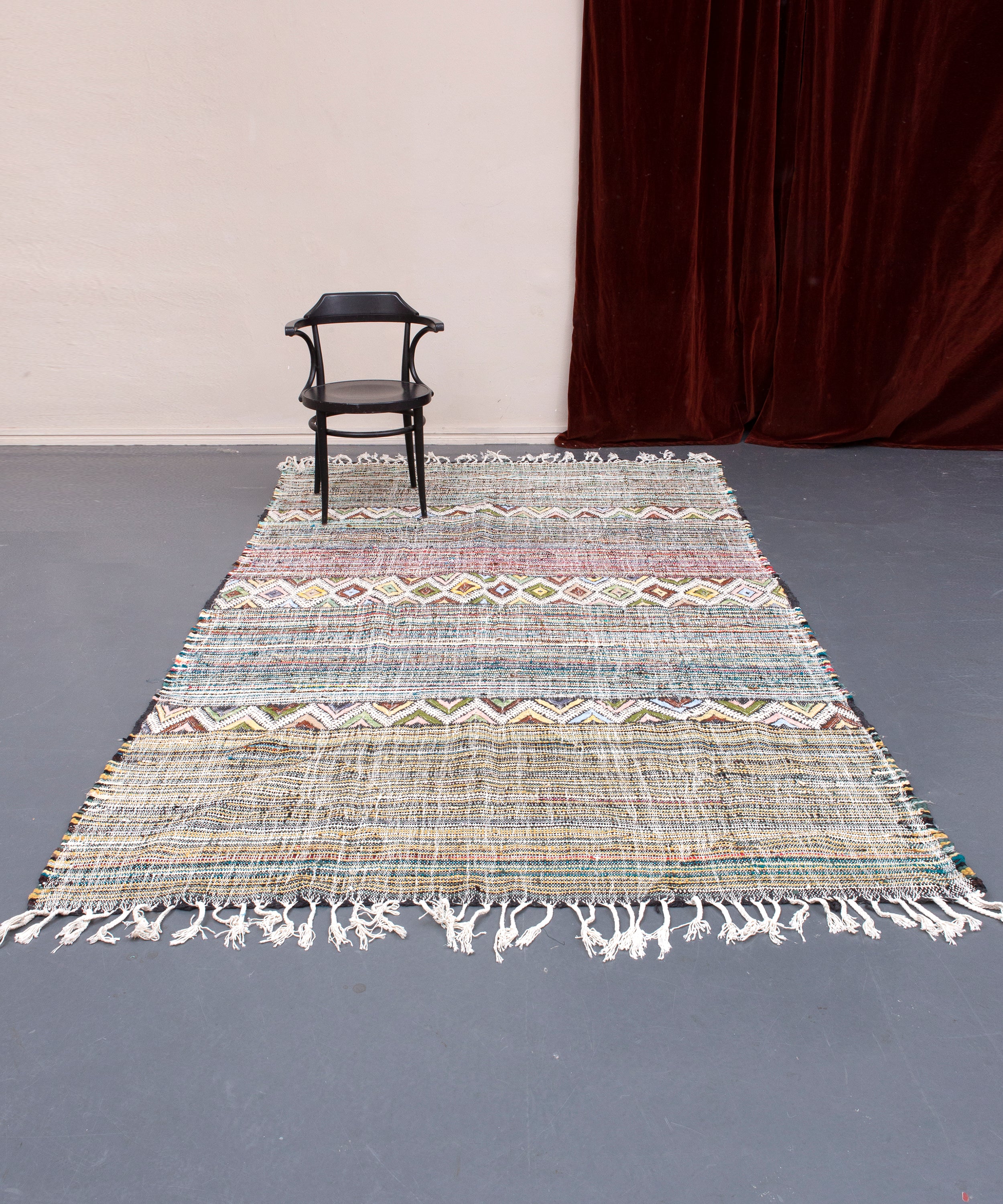 Modern designer handcrafted Berber rug from morocco Kelim with beautiful colors and patterns